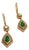 New 18k Gold Diamond and Emerald Stud Earrings, 2.06ct Total Weight For Sale