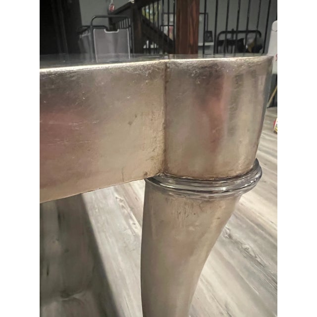 Ferguson Copeland Silver Leaf Coffee Table With Curved Sabre Legs For Sale - Image 9 of 15