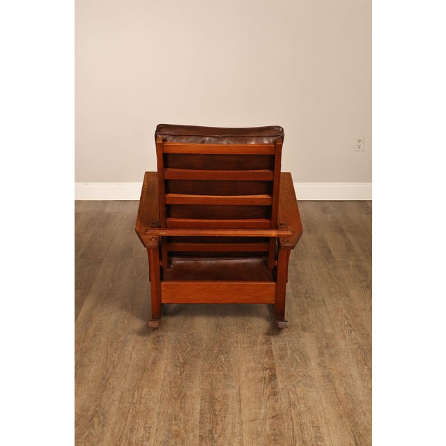Antique L & JG Stickley Mission Oak Morris Rocker For Sale - Image 18 of 18
