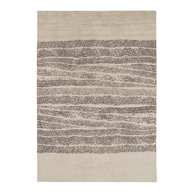 Contemporary Aava NL Handknotted Rug in Wool and Natural Linen by Kristiina Lassus For Sale - Image 3 of 3