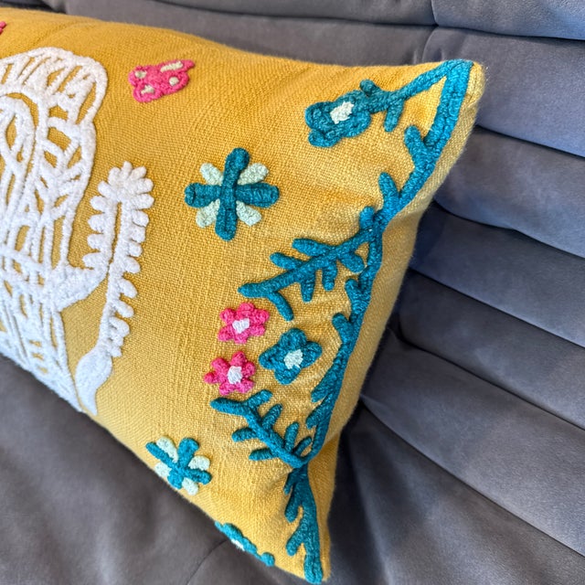 2020s Anthropologie Embroidered Gael Tiger Lumbar Pillow For Sale - Image 5 of 12