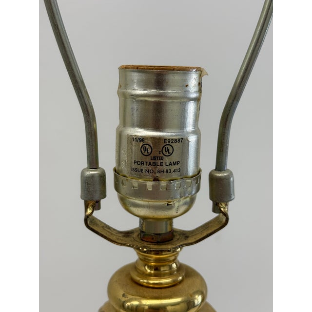 Pair of Vintage Brass Neoclassical Fluted Column Table Lamps For Sale - Image 4 of 10
