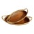 Vintage 1970s Nesting Oblong Wood Mango Bowl With Rattan Trim - Set of 2 For Sale