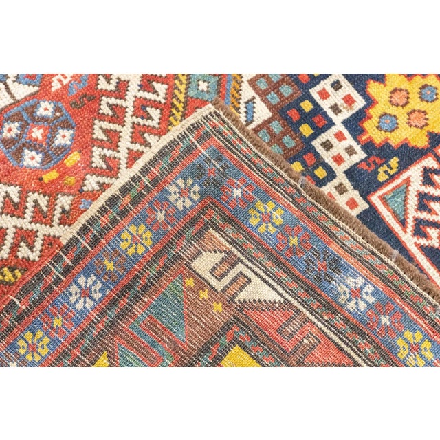 Textile Late 18th Century Antique Caucasian Kuba Rug 4'9'' x 10' For Sale - Image 7 of 8