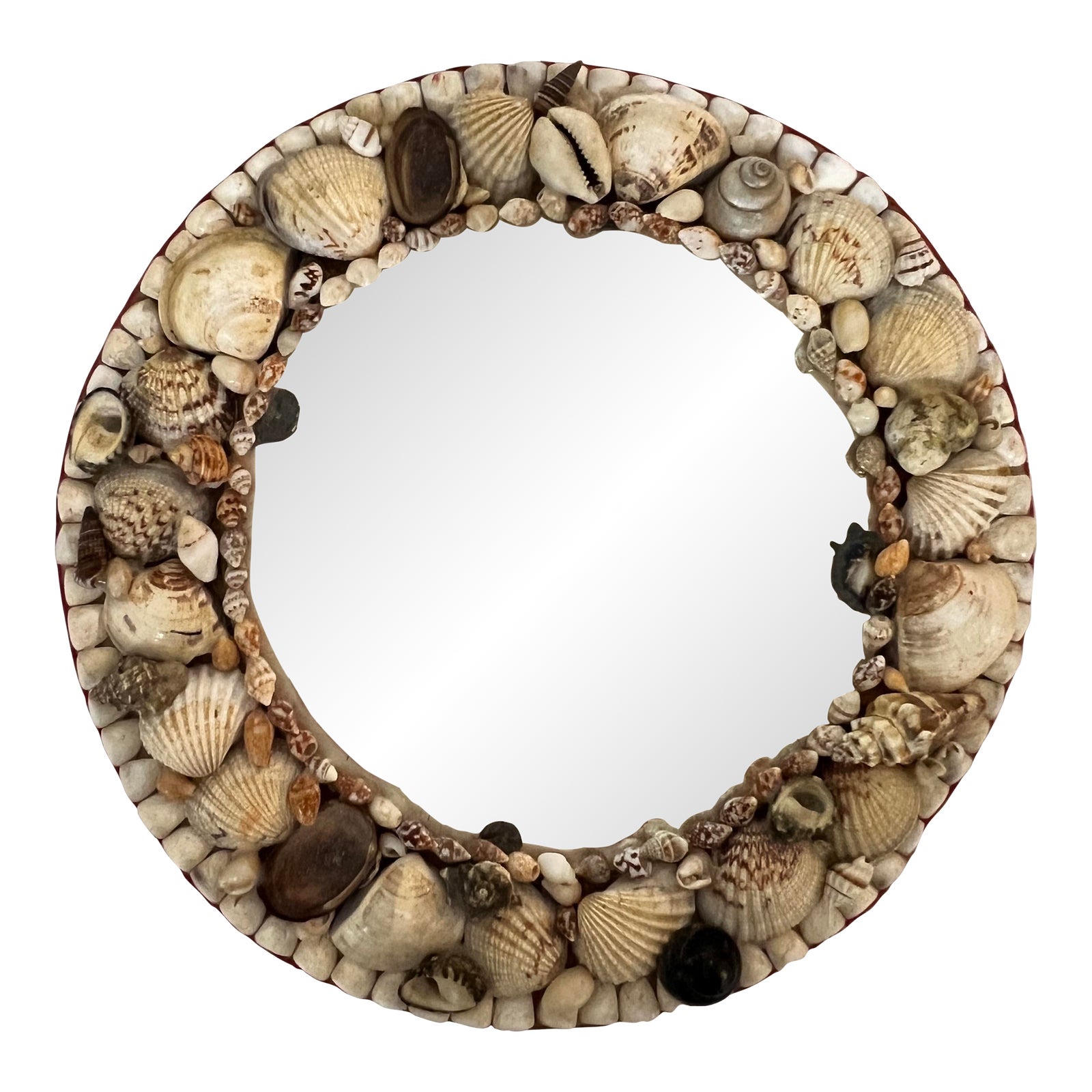 Mid Century Round Sea Shell Mirror Chairish