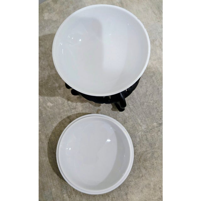 Early 20th Century Antique William Guérin Limoges Pale Blue Forget‑Me‑Not Trinket Box W/Stand For Sale - Image 5 of 7