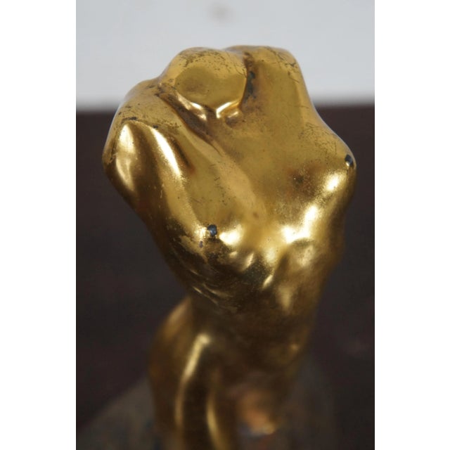 Antique Early 20th Century McClelland Barclay Gilded Bronze Neoclassical Nude Figural Bust Statue For Sale - Image 10 of 12