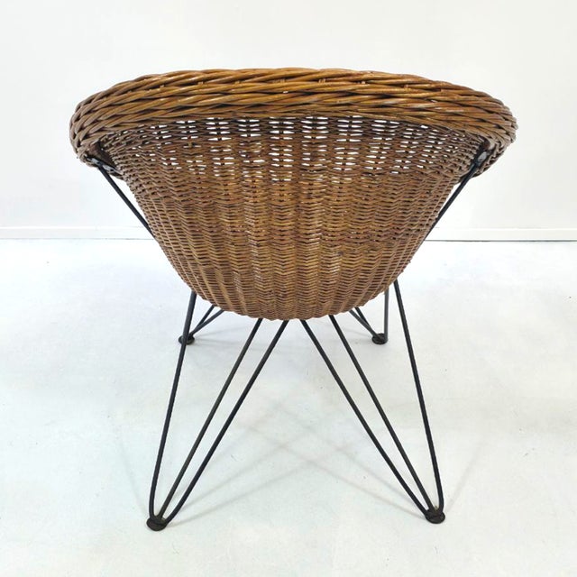 1950s Dutch Rattan Chair by Teun Velthuizen for Urotan, 1950s For Sale - Image 5 of 9