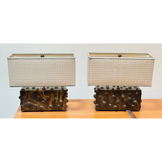 Design Plus Gallery presents a Pair of Studded Table Lamps by Lika Moore for The Blackman Cruz Workshop (BCW). These lamps...