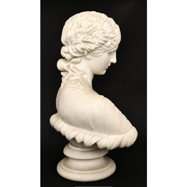 Copeland RARE EX. LARGE Antique COPELAND PARIAN 22” CLYTIE 19th C. Bisque Portrait Bust For Sale - Image 4 of 8
