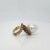 Vintage Brutalist Textured 14 Karat Yellow Gold & Baroque Pearl Cocktail Ring Size 4.5 For Sale - Image 11 of 12
