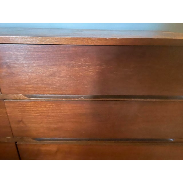 Mid-Century Modern 1960s Mid-Century Modern Walnut 9-Drawer Lowboy Dresser, Danish Modern Style For Sale - Image 3 of 9