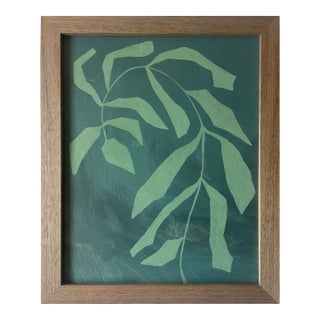 2026 "Felci" Abstract Botanical Painting on Paper by Artist r.k. Red For Sale