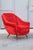 Black Armchairs in Red Velvet from Framar, 1950s, Set of 2 For Sale - Image 8 of 15