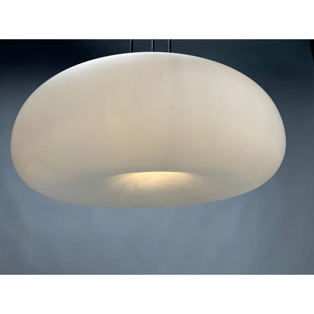 Metal 2356 Ceiling Light in Brass and Opaline Glass by Max Ingrand for Fontana Arte, Italy, 1960s For Sale - Image 7 of 9