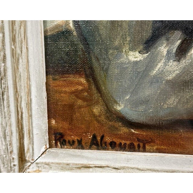 1920s Roux Abougit, The Man Seated at a Table, 1920s, Oil on Canvas, Framed For Sale - Image 5 of 7