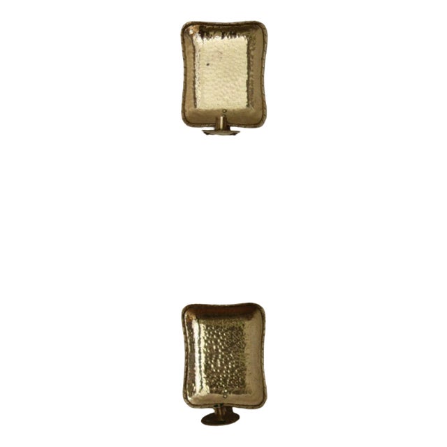 Small Swedish Brass Sconces, Set of 2 For Sale