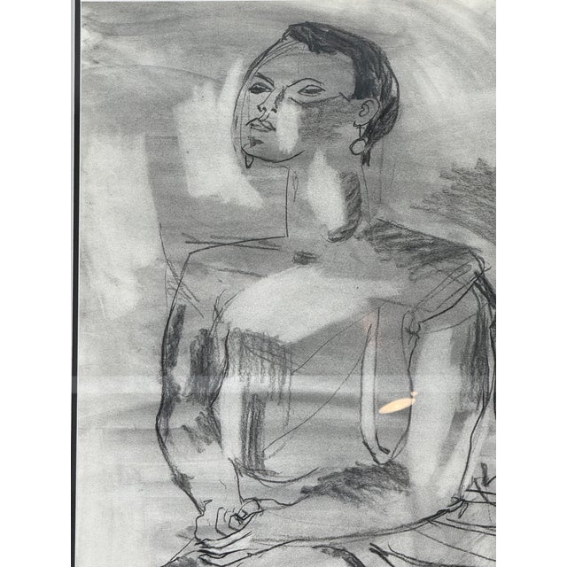 Charcoal Art by Modernist Carol Crain, Chicago Art Inst. For Sale - Image 8 of 8