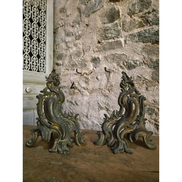 Antique French Bronze Andirons, 1900, Set of 2 For Sale - Image 13 of 16