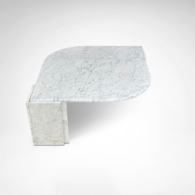 Stone German Teardrop Coffee Table with Carrara Marble, 1980s For Sale - Image 7 of 10