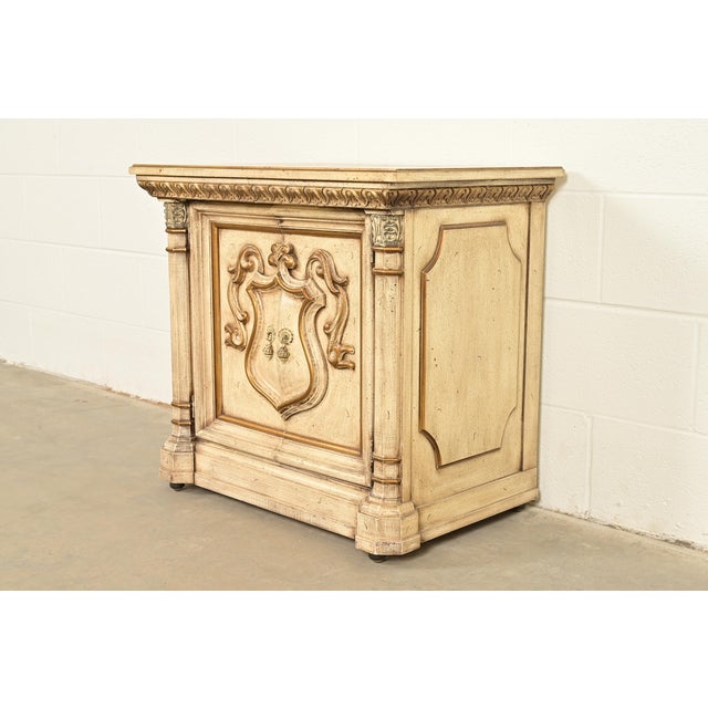 Romweber Hollywood Regency French Rococo Cream Lacquered and Parcel Gilt Nightstand, Circa 1960s For Sale - Image 12 of 12