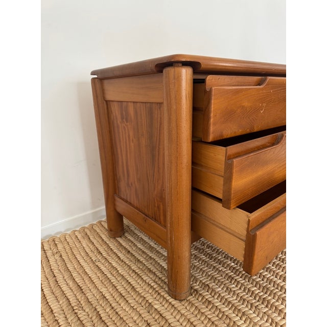 Brown Mid 20th Century Elmwood Chest of Drawers, in the Style of Maison Regain For Sale - Image 8 of 12