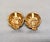 Vintage 1970s Signed Napier Brutalist Round Goldtone Clip Earrings - 2 Pieces For Sale In Philadelphia - Image 6 of 7