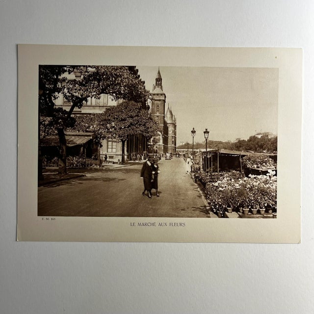 Antique Paris Le Marche Aux Fleurs Print For Sale - Image 4 of 4