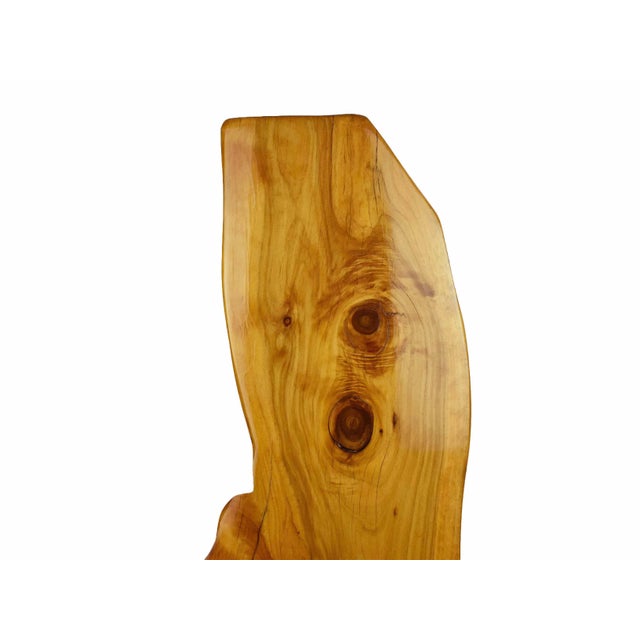 Contemporary Handmade Modern Minimal Live Edge Tall Wall Hanging Solid Polished Wood Slab Sculpture Art For Sale - Image 3 of 18