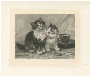 Henriette Ronner, Friendly Feeling, Cats and Kittens, 1894, Print