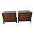 Pair of Vintage John Stuart for Mount Airy Teak Burl Walnut Chinoiserie Nightstands For Sale