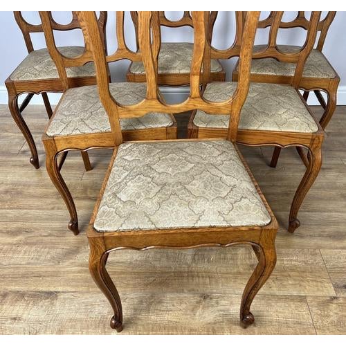 Vintage French Dining Chairs in Oak, Set of 6 For Sale - Image 4 of 15