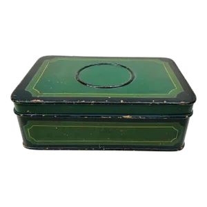 Antique French Country Wedding Silver Box - Early 19th Century Painted Wood Linen Box