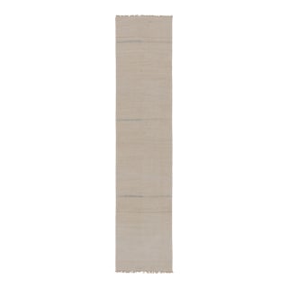 Rug & Kilim’s Contemporary Flatweave Runner With Soft Beige and Cream For Sale