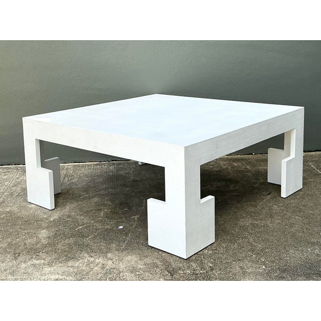 Vintage Custom Grasscloth Coffee Table For Sale - Image 4 of 12