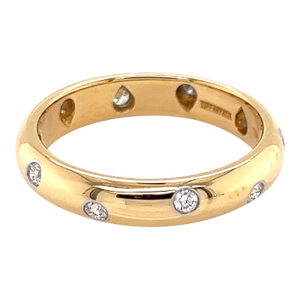 Tiffany & Co. Etoile Diamond 18k Gold Platinum Band Ring - Size 7.5