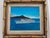 1980s Original 1970s James J. Takara Oil Painting: "Ss Lurline at Diamond Head" in Faux Bamboo Frame - Hollywood Regency Style For Sale - Image 5 of 7