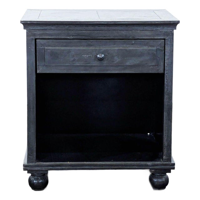 Restoration Hardware One Drawer Nightstand With Shelf For Sale