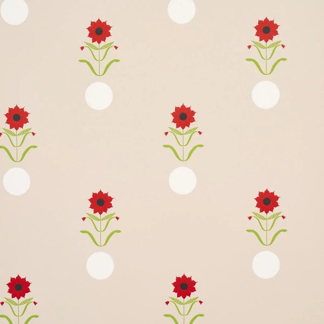 SAMPLE - Schumacher x Peg Norriss Forget Me Dots Wallpaper In Neutral For Sale
