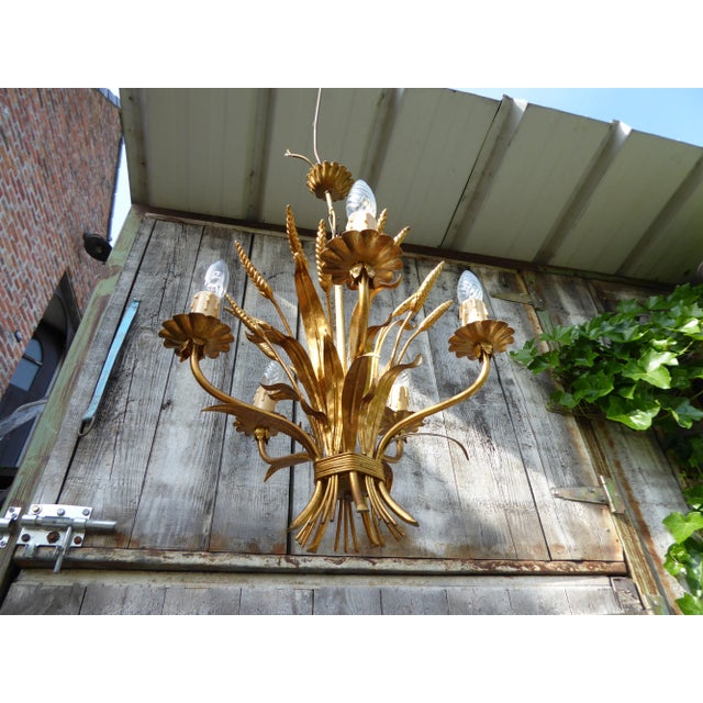 Mid-Century Sheaf of Wheat Chandelier For Sale - Image 4 of 8