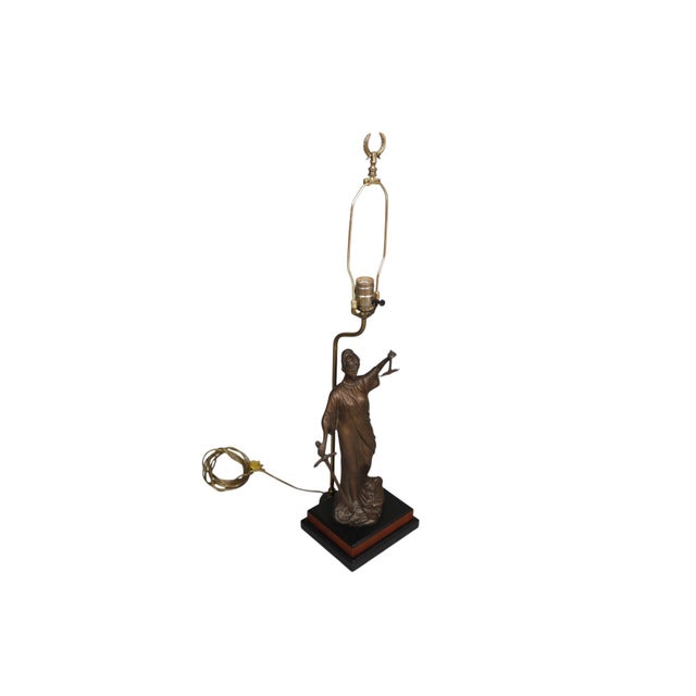 American Figural Lady Justice Table Lamp For Sale - Image 3 of 12
