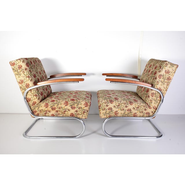 Bauhaus S 411 Tubular Chrome Armchairs from Kovona, Czechoslovakia, 1940s, Set of 2 For Sale - Image 16 of 16