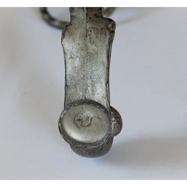 Conversational Wrought Iron Scrolled Base Triple Bench For Sale - Image 10 of 12