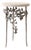 Aged Silver Butterfly Accent Table Travertine For Sale