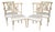 Set of 4 19th C. Italian Directoire Style Painted Dolphin Arm Dining Chairs For Sale