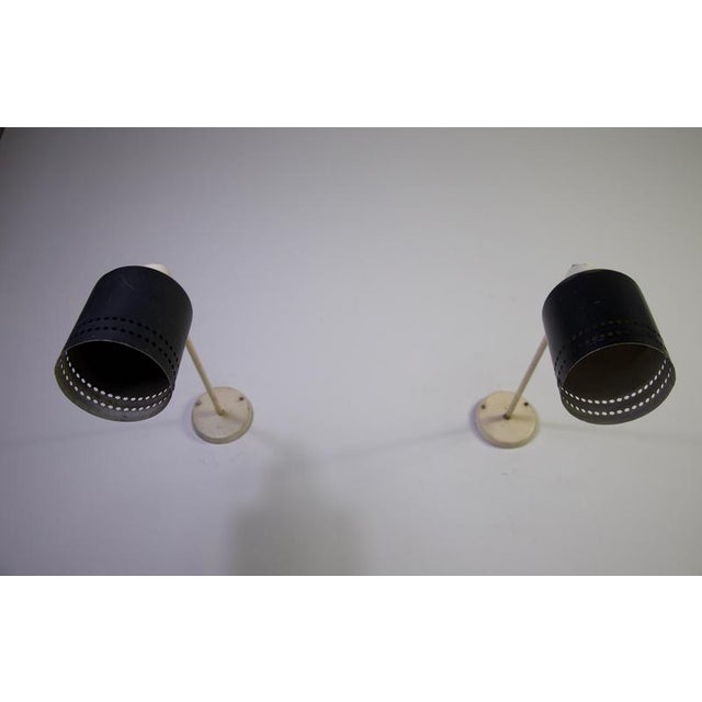 Metal Mid-Century Modern Adjustable Metal Wall Lamps, Germany, 1950s, Set of 2 For Sale - Image 7 of 16