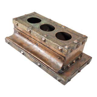 Early 20th Century Arts and Crafts Copper Inkwell Pen Holder For Sale
