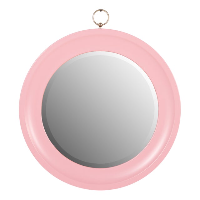 Italian Pink Mirror in the style of Artemide, 1970s For Sale