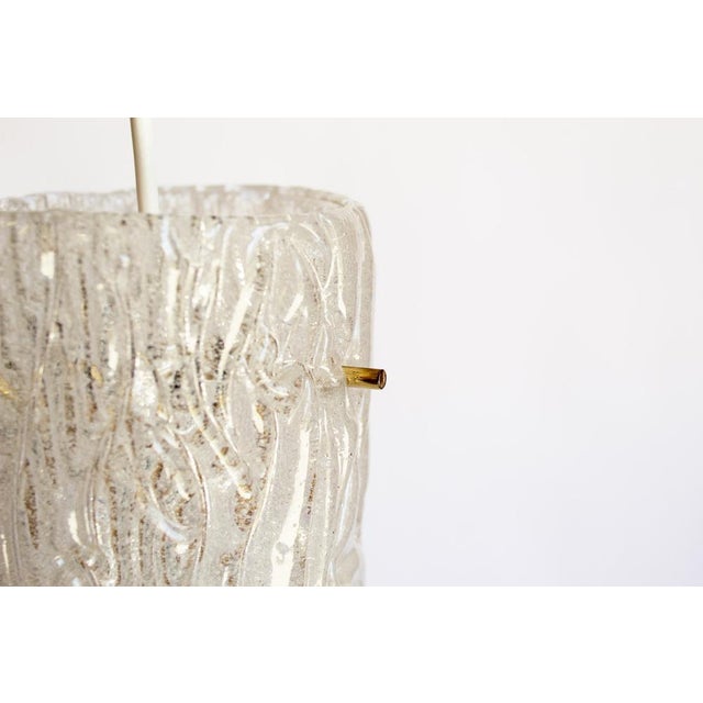Small Riffle Pendant Lamp in Glass and Brass attributed to Kalmar Franken KG, 1970s For Sale - Image 4 of 10