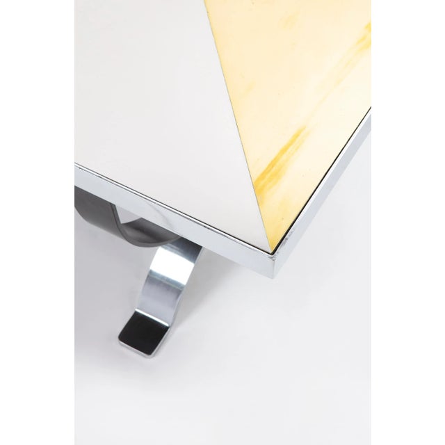 Sandro Petti Small Brass and Steel Coffee Table by Sandro Petti, 1970s For Sale - Image 4 of 6